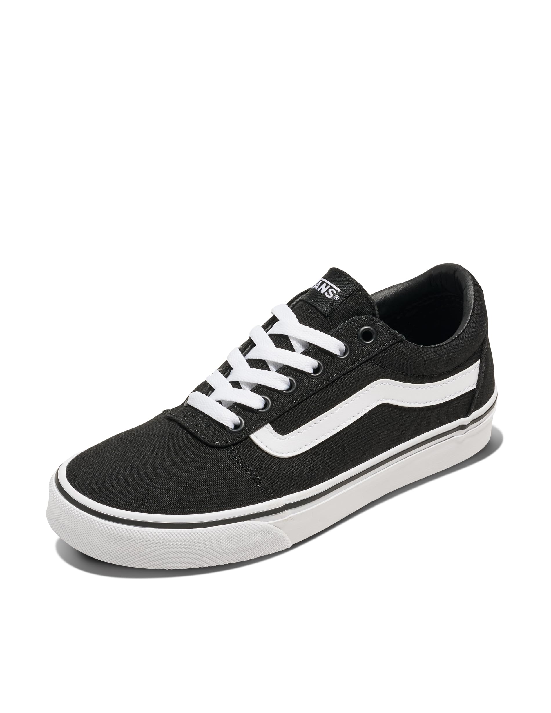 Vans Women's Ward Sneaker, (Canvas) Black/White, 6.5 Image