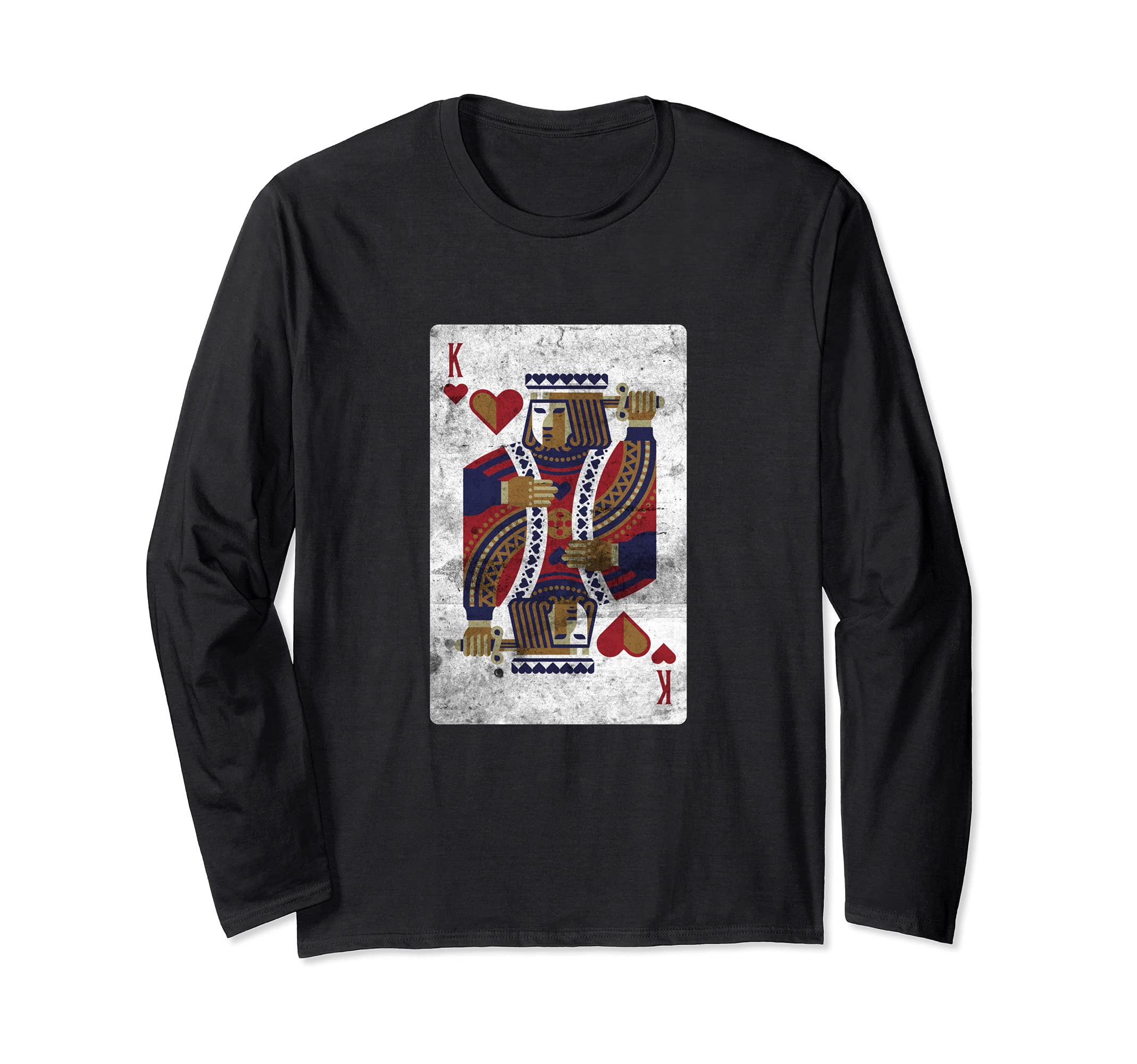 Funny Poker Casino King Of Hearts Card Player Long Sleeve T-Shirt