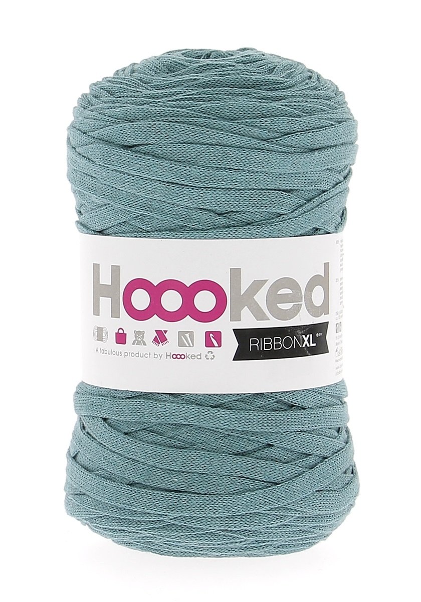 Hoooked Ribbon XL Tape Yarn, Many Colours to Choose From Emerald Splash