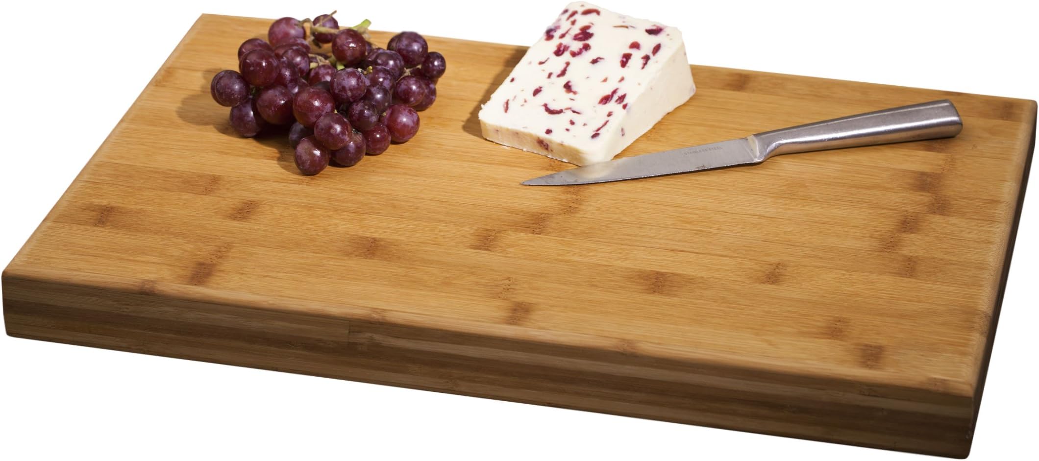 WORKTOP EXPRESS Solid Caramel Bamboo Wooden Chopping Board - 45cm x 30cm x 4cm