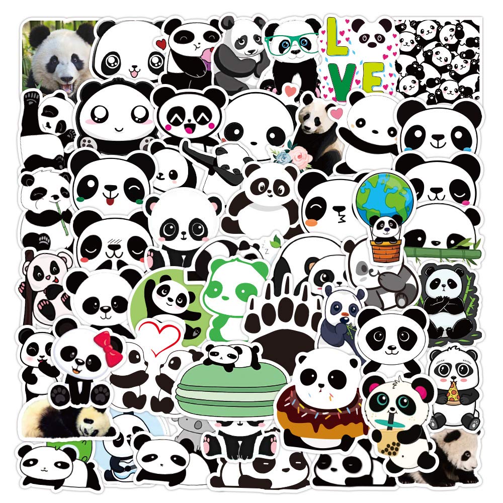 100PCS Cool Panda Stickers - Vinyl Skateboard Guitar Door Laptop Luggage Car Bike Water Bottle Birthday Party Supplies