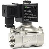 U.S. Solid 3/4" Stainless Steel Solenoid Valve - 24V DC, Normally Closed, 145 PSI Electric Valve for Water, Air, Diesel