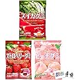 Kasugai Japanese Gummy Candy with Real Fruit Juice (3 Pack) (Peach, Strawberry, Watermelon)