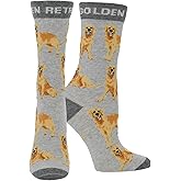 WHD Golden Retriever Crew Socks for Women & Men | Gift for Dog Lovers, Cute Pet Socks