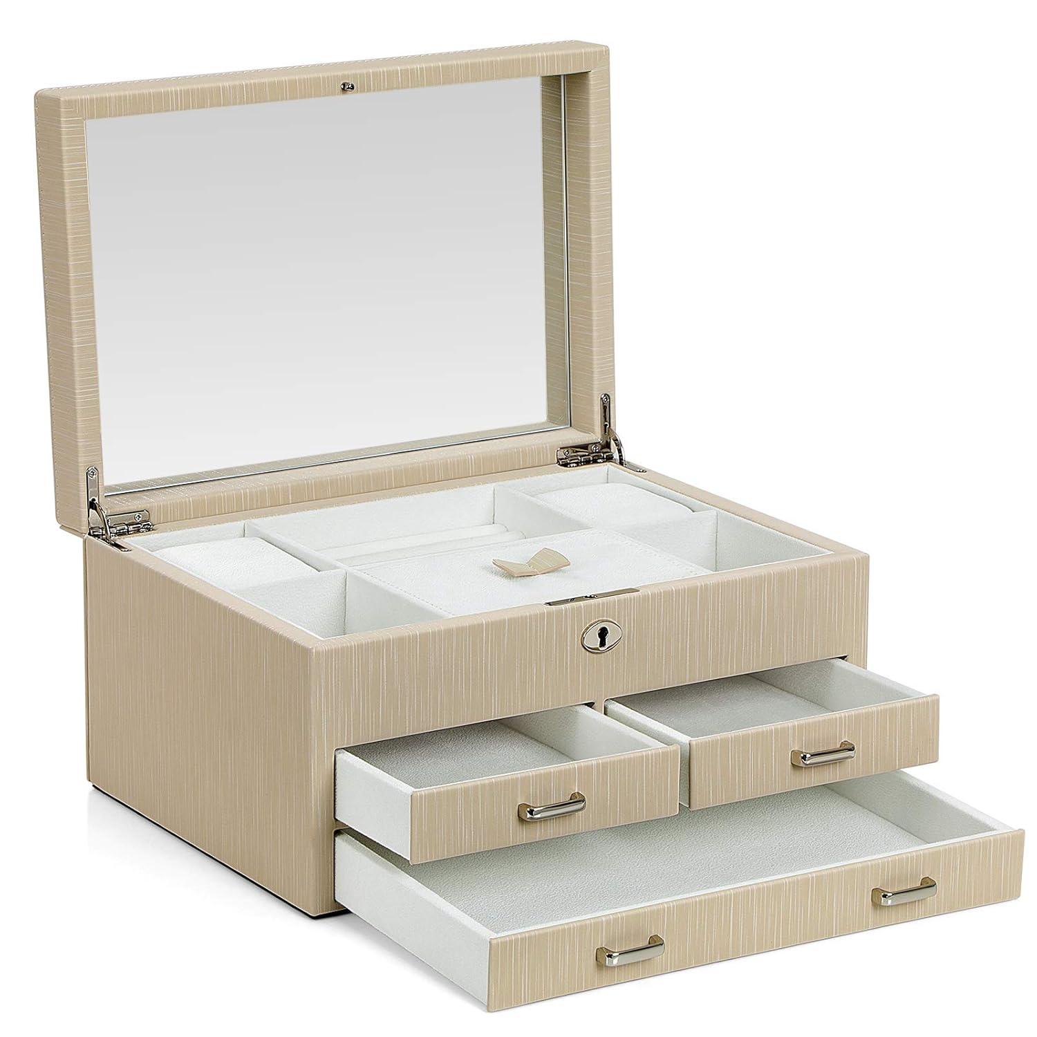 SONGMICS Jewellery Box, Lockable Jewellery Organiser, with Full Length