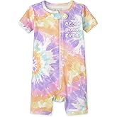 The Children's Place Baby Short Sleeve Zip front One Piece Footless Pajama