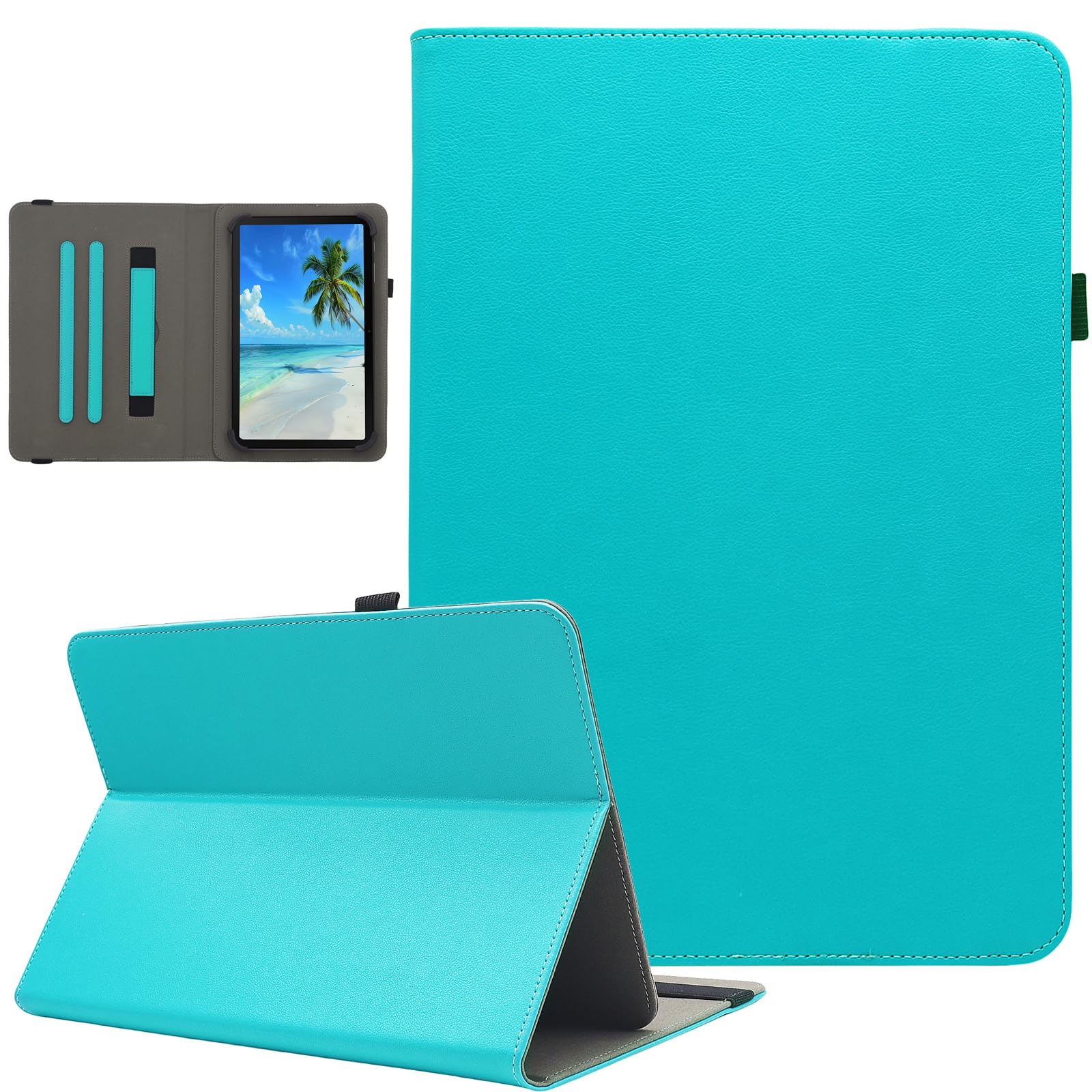 Photo 1 of Universal 10 10.1 Inch Android Tablet Case, Dluggs PU Leather Multi-Angle Viewing Stand Case Cover for 9.5-11 Inch Tablet with Hand Strap, Legend Blue