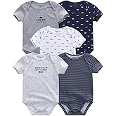 Kiddiezoom Unisex Baby 5-Pack Short-Sleeve Bodysuit