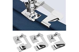 YEQIN 3 Sizes Wide Rolled Hem Pressure Foot Sewing Machine Presser Foot Hemmer Foot Set 1/2 Inch, 3/4 Inch, 1 Inch Compatible with for Brother Singer and Other Low Shank Sewing Machine