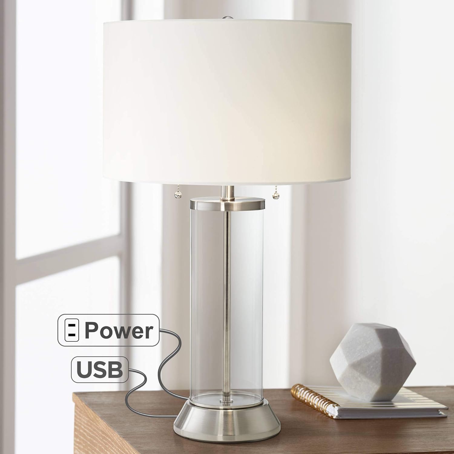 possini euro amity desk lamp with usb port and outlet