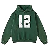 FAIABLE Mens Oversized Hoodie Acid Wash Vintage