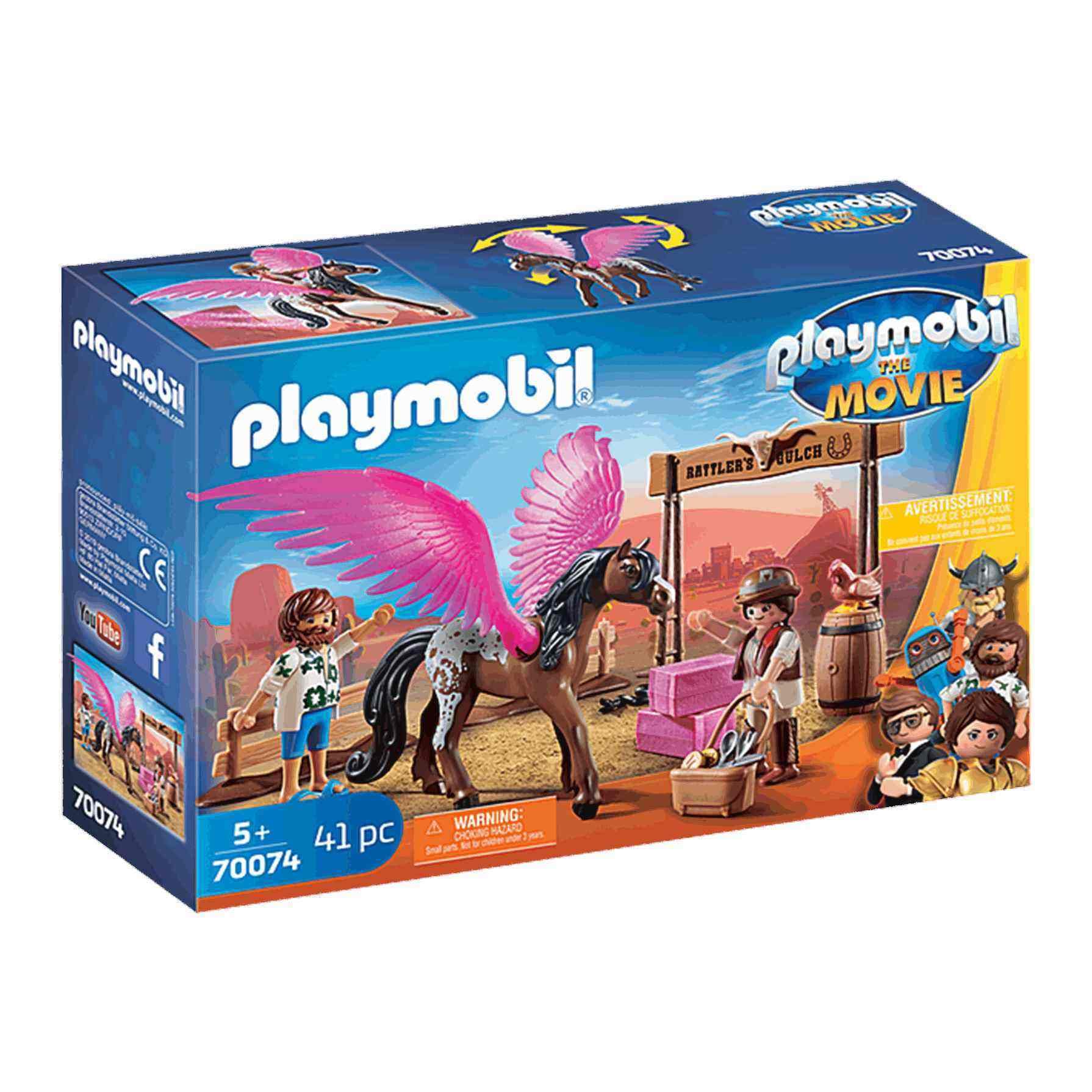 Playmobil 70074 THE Movie Marla and Del with Flying Horse, For Children Ages 5+, Fun Imaginative Role-Play, PlaySets Suitable for Children Ages 4+