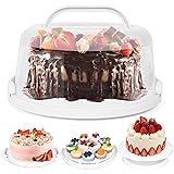 VGOODALL Round Cake Carrier with Lid, 12 inch White