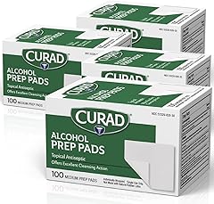 CURAD Alcohol Prep Pads (Pack of 4 Boxes) | 400 Pieces of Medium Isopropyl Alcohol Wipes Individually Wrapped | First Aid Alc
