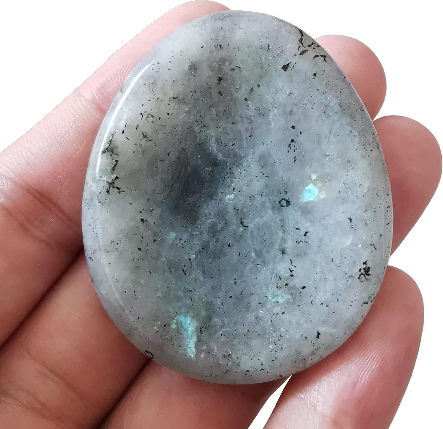 Indoor Fountains & Accessories - Bacatgem Natural Moonstone Water Drop Chakra Thumb Worry Stone,Stress Relax Healing Reiki Crystal Pocket Palm Stones