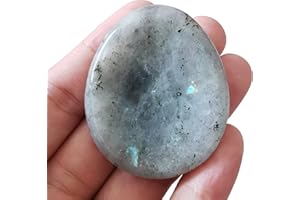 Bacatgem Natural Moonstone Water Drop Chakra Thumb Worry Stone,Stress Relax Healing Reiki Crystal Pocket Palm Stones
