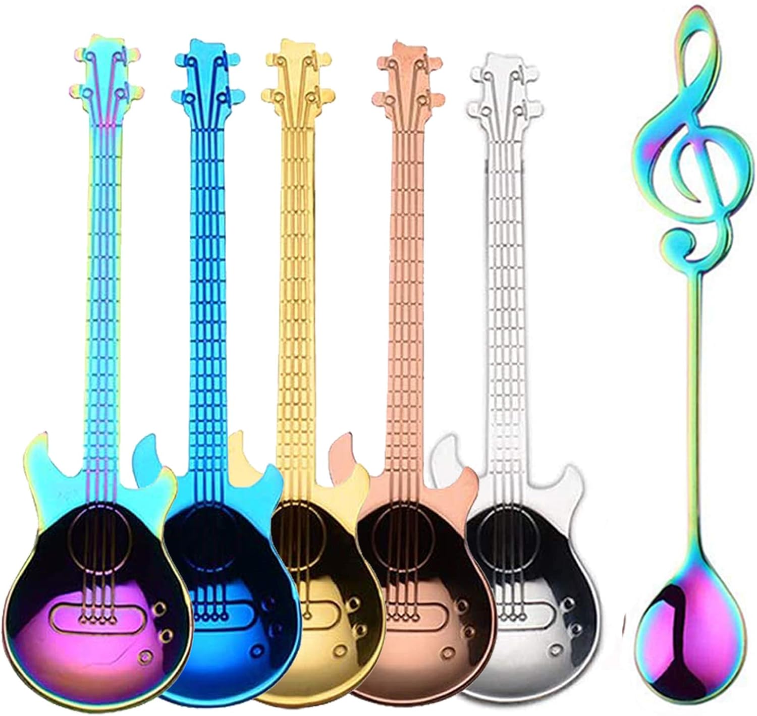 Guitar Spoons Coffee Music Note Teaspoon
