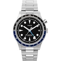 Timex Waterbury Dive Uomo 41mm – Orologio Subacqueo Con Cinturino Nero E Vetro Minerale – 100m Water Resistant