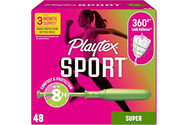 Playtex Sport Tampons, Super Absorbency, Pack of 48 Tampons