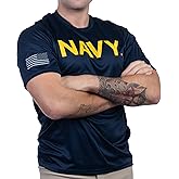 Navy Wicking PT Style Shirt | U.S. Military Naval Sailor Performance Training Infantry Workout T-Shirt
