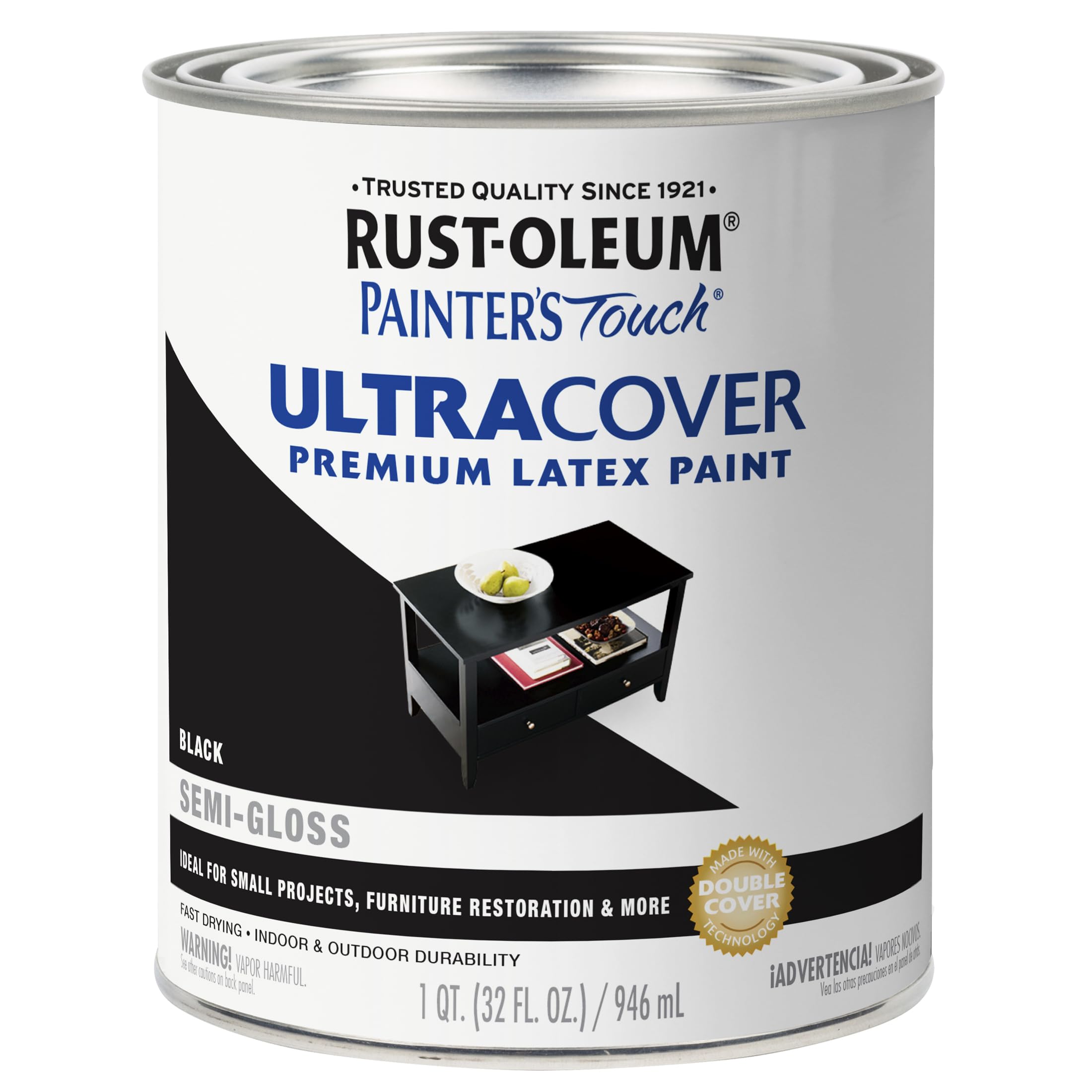 Rust-Oleum Painter's Touch Latex Brush-On Paint, Semi-Gloss Black