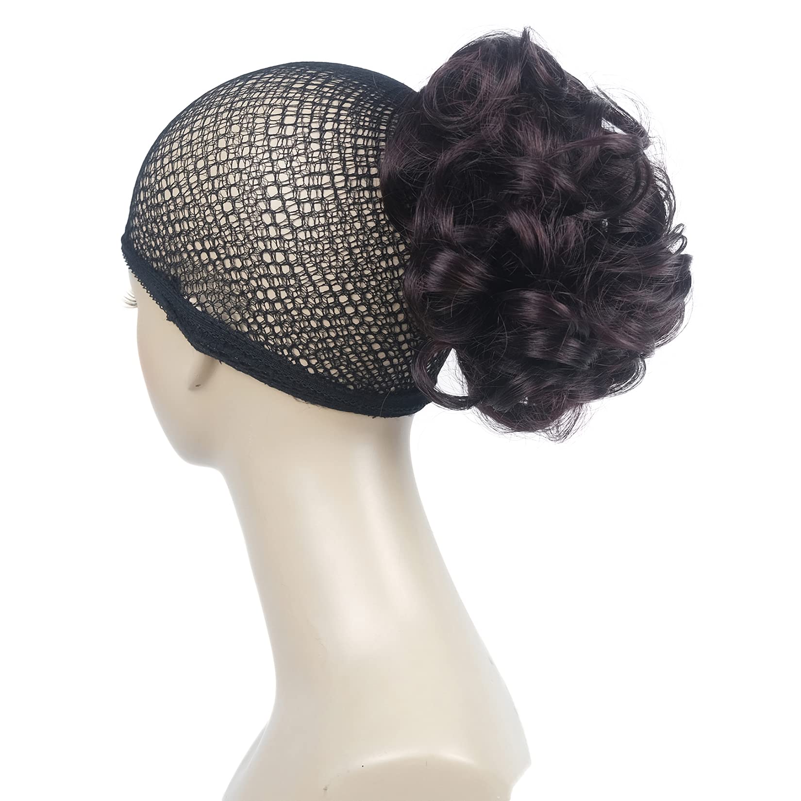 Lydell Short Ponytail Hair Extensions Wavy Curly Synthetic Hairpiece with Jaw Claw (2SP99T Black Red Mix)