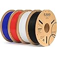 ELEGOO PLA Plus Filament 1.75mm Bundle 4KG, PLA+ Tough 3D Printer Filament Dimensional Accuracy +/- 0.02mm, 4 Pack 1kg Spool(2.2lbs) Fits for Most FDM 3D Printers(Black, White, Dark Blue, Red)