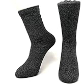 iMongol Pure Cashmere Thick Unisex Men Women Crew Mid Calf Causal Socks, Smooth Toes and Heel Sewed by Handwork