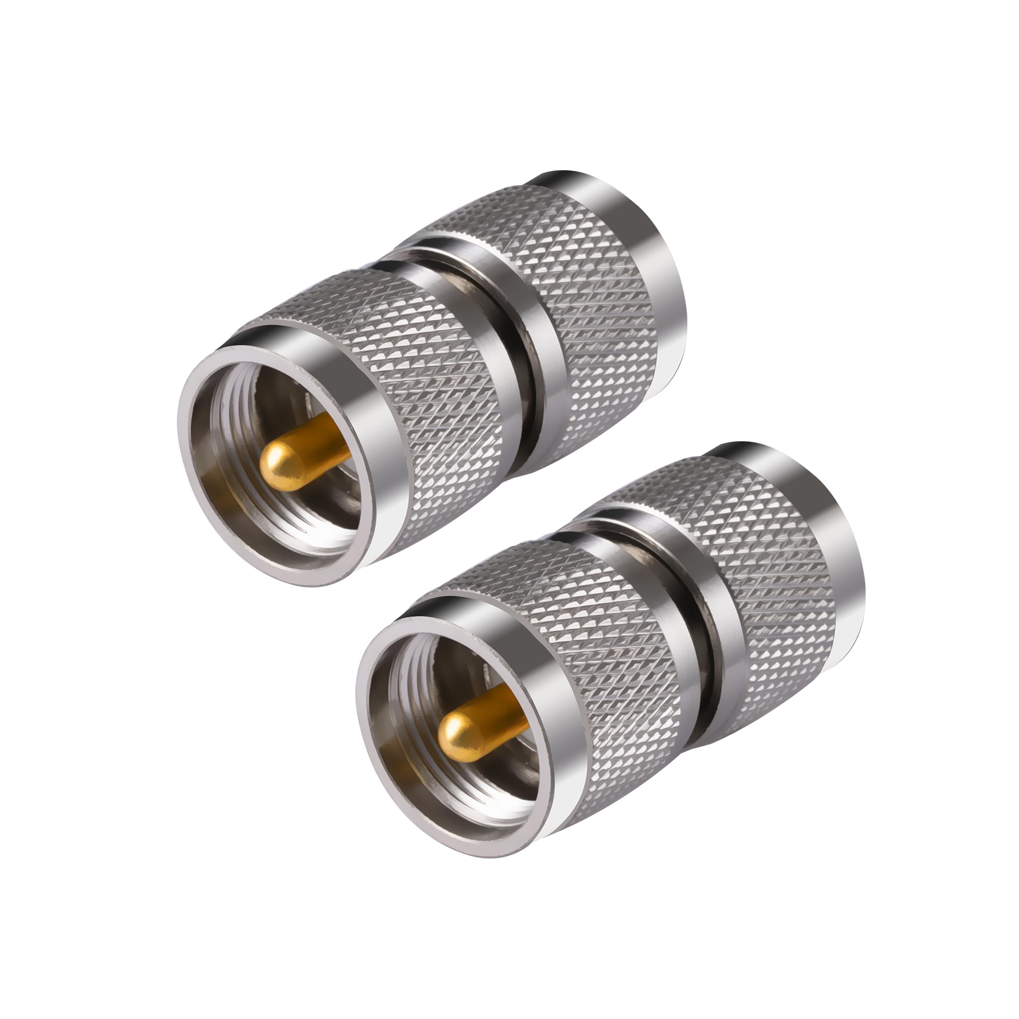 Vecys 2PCS UHF Adapters PL-259 UHF Male to UHF Male Coax Cable Adapter SO-239 Connector for Ham Radio — image 1