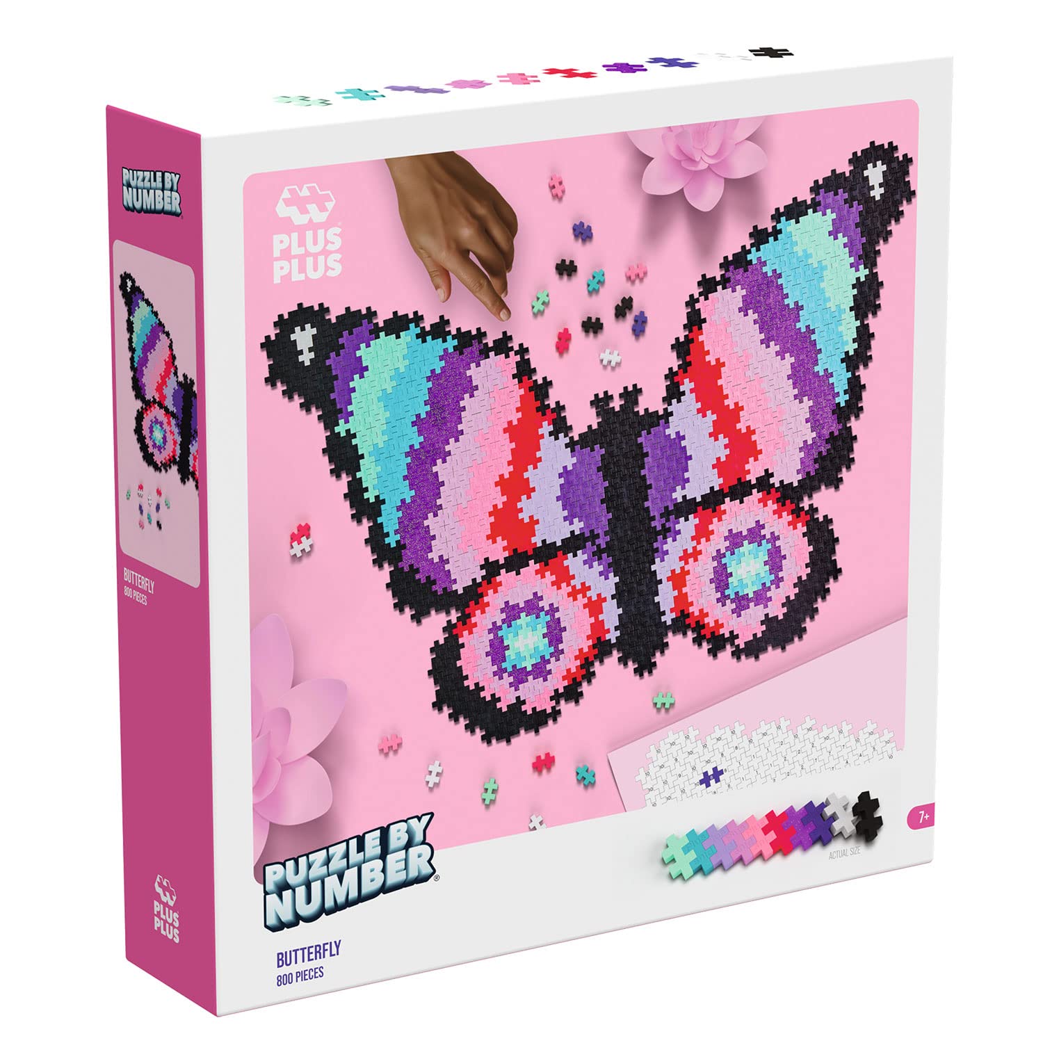 Plus Plus - Butterfly Kids Puzzles By Numbers | Jigsaw Puzzles For Kids | Jigsaw Puzzle 7 Years Old | Girls Gifts Age 7 | Kids Learning Toys | Kids Games