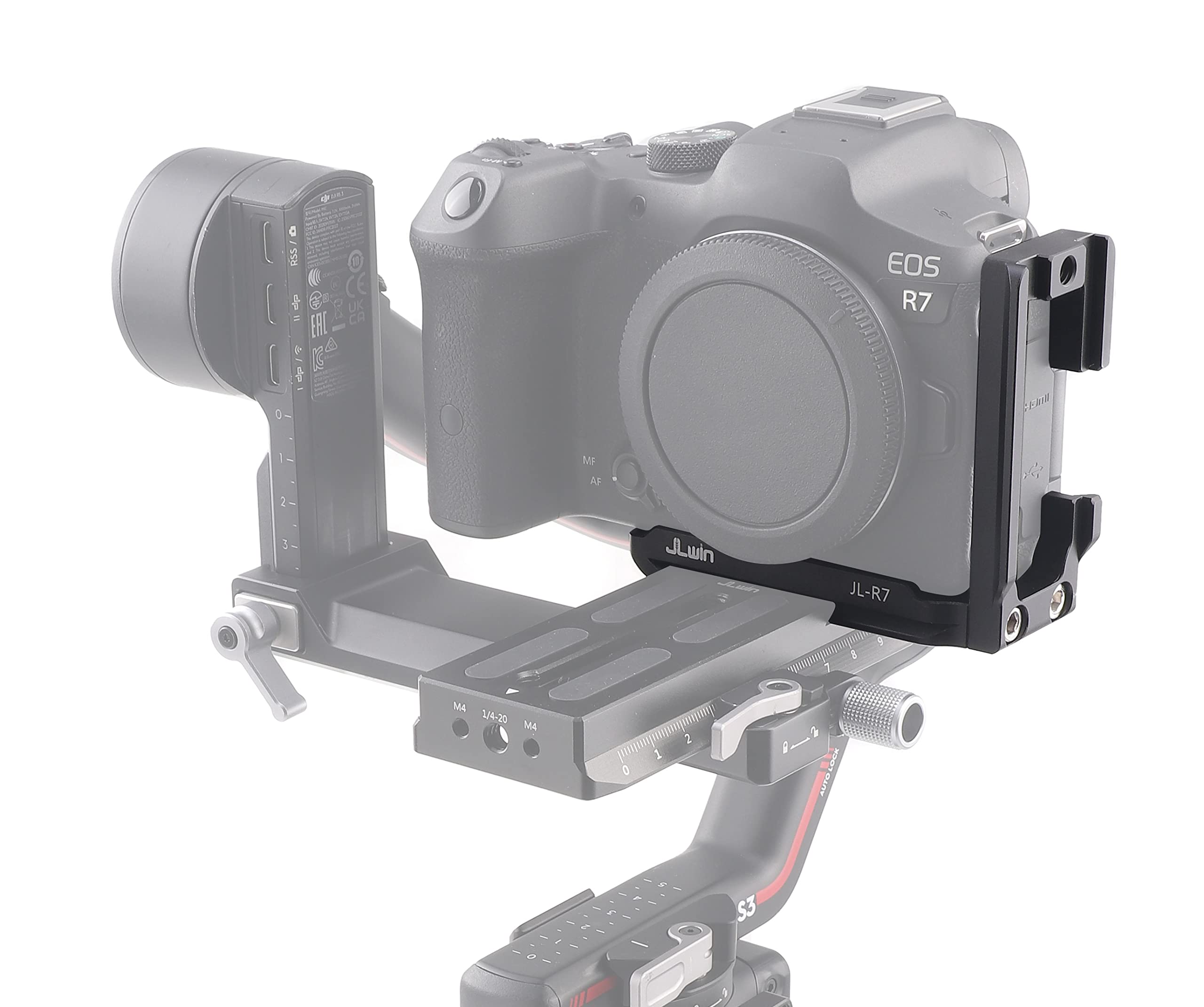 Hersmay Vertical Stand Arca Swiss Quick Release Plate EOS R7 L-Bracket Plate L Angle Camera Bracket Mount for Canon EOS R7 Camera Compatible with DJI Ronin RS2 RS3 Pro RSC 2