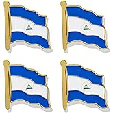 HSQCEZ 4 Pack Nicaragua Flag Lapel Pin - Nicaraguan Flags Pins Lapel Hat Backpacks Suit Decoration & Men Women Waving Patriotic Enamel Metal Badge Souvenir