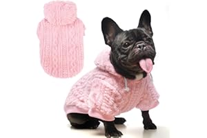 KOOLTAIL Fleece Dog Sweater Hoodie for Small Medium Large Dogs - Super Soft Fall Dog Clothes Hat Hooded Sweatshirt with Leash Hole, Warm Winter Cold Weather Pet Coat for Puppy Cats Girl Female Pink M