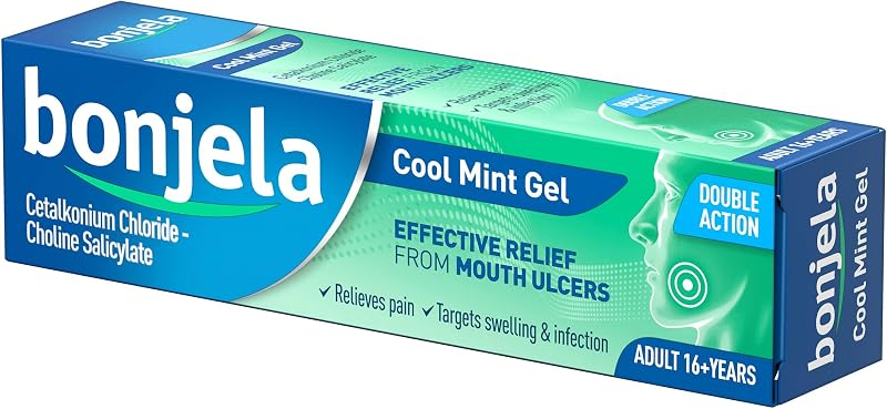 Bonjela Adult Gel 15g Mint Pain Relief for Mouth Ulcers & Cold Sores