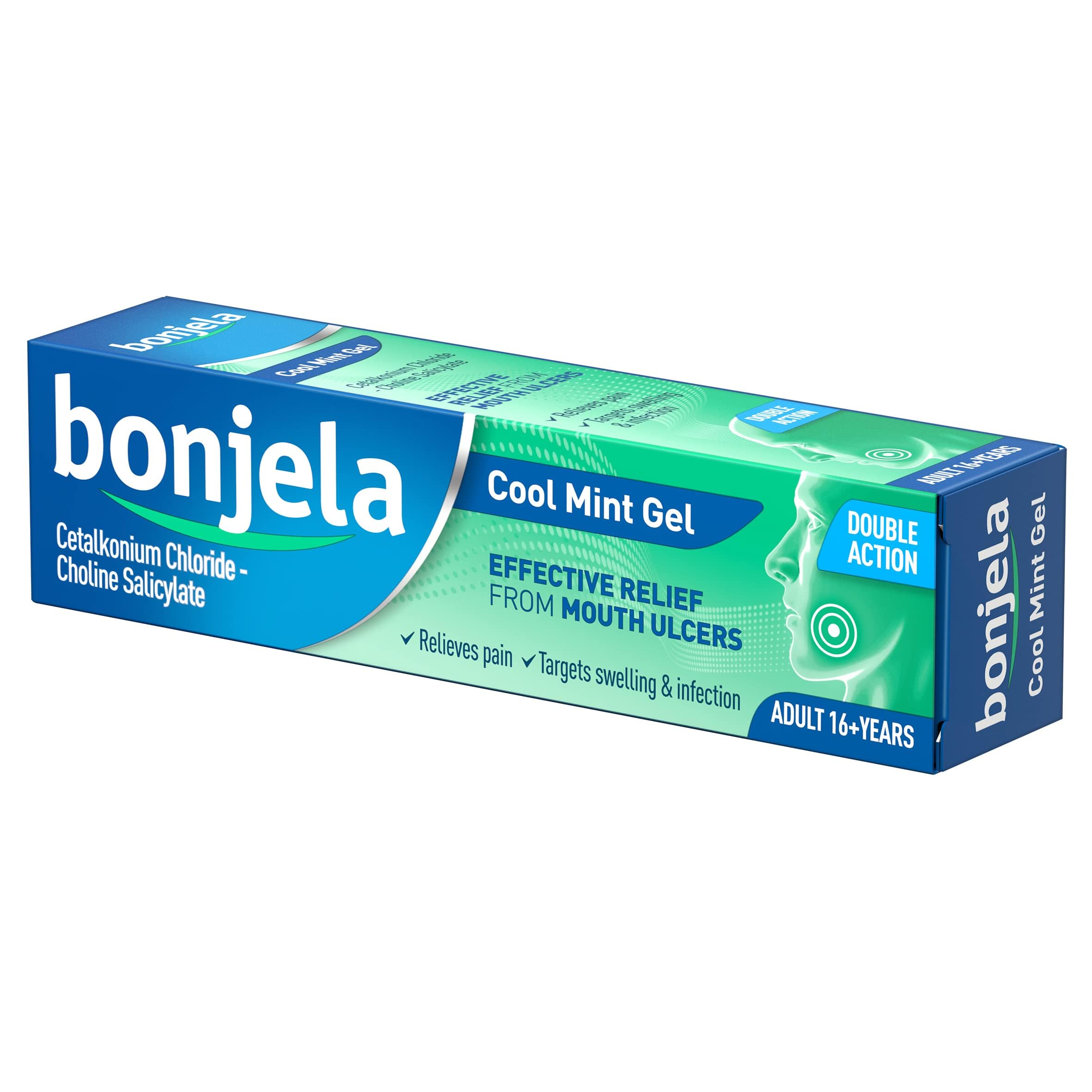 Bonjela Adult Gel 15g - Mint Oral Pain Relief For Mouth Ulcers, Cold Sores, Dentures - Fast 3-Minute Action, Fights Infections, Medication For Quick Comfort