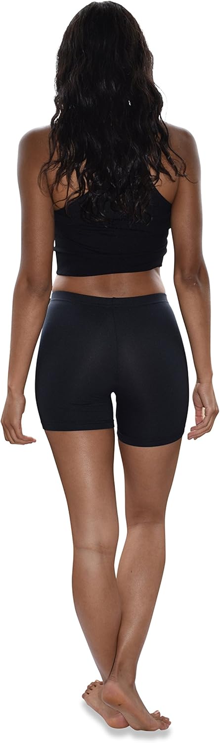 Sexy Basics Womens 6 Pack Buttery Soft Brushed Active Yoga Stretch Mini -Bike Short Boxer Briefs at  Women’s Clothing store