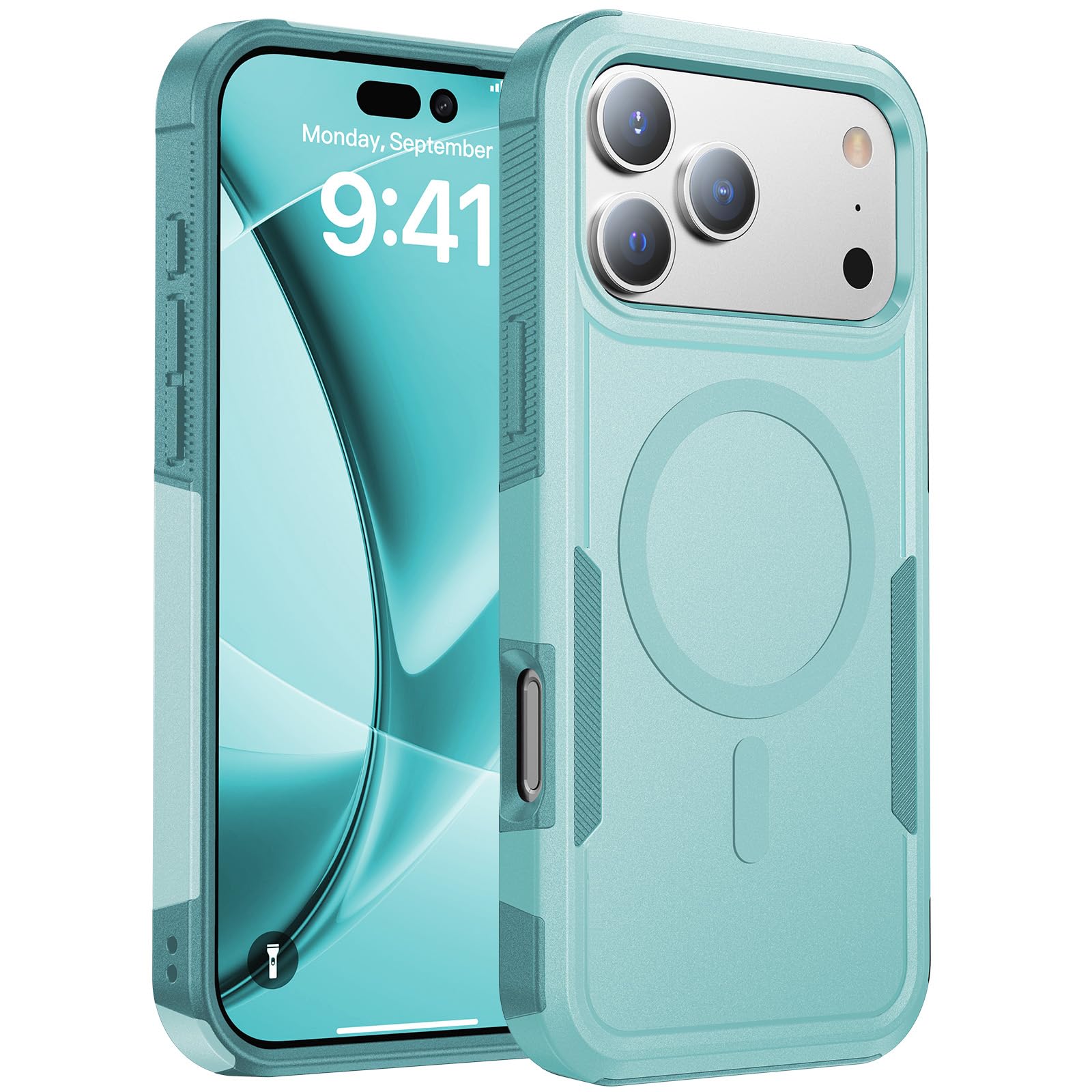 DEVISELOVE Heavy Duty Case for iPhone 17 Pro [Fit for MagSafe] Military-Grade Shockproof Protection Rugged Phone Case, Anti-Fingerprint Cover for i Phone 17 Pro 6.3", Mintgreen