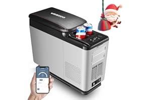 BODEGA 12 Volt Refrigerator, 16 Quart (15L) Car Fridge, Portable Refrigerator (-4℉-68℉), 12/24V DC for Outdoor, Vehicles, Camping, Travel