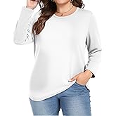 HLTPRO Long Sleeve Shirts for Women - Plus Size Workout Athletic Yoga Casual Crewneck Oversized Trendy Tops for Gym
