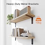 Pipishell Paulownia Wood Floating Shelves with Wire Basket Set of 3 Natural view 5