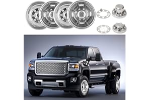 Lifeinfinity Set of 4 16inch Stainless Steel Dually Wheel Simulators, 8 Lug 4 Hand Hole Hubcaps Cover Fit for 74-00 Chevy GMC 3500, 74-98 Ford F350, 08-21 Ford E350/E450 Van, 74-99 Dodge Ram 3500