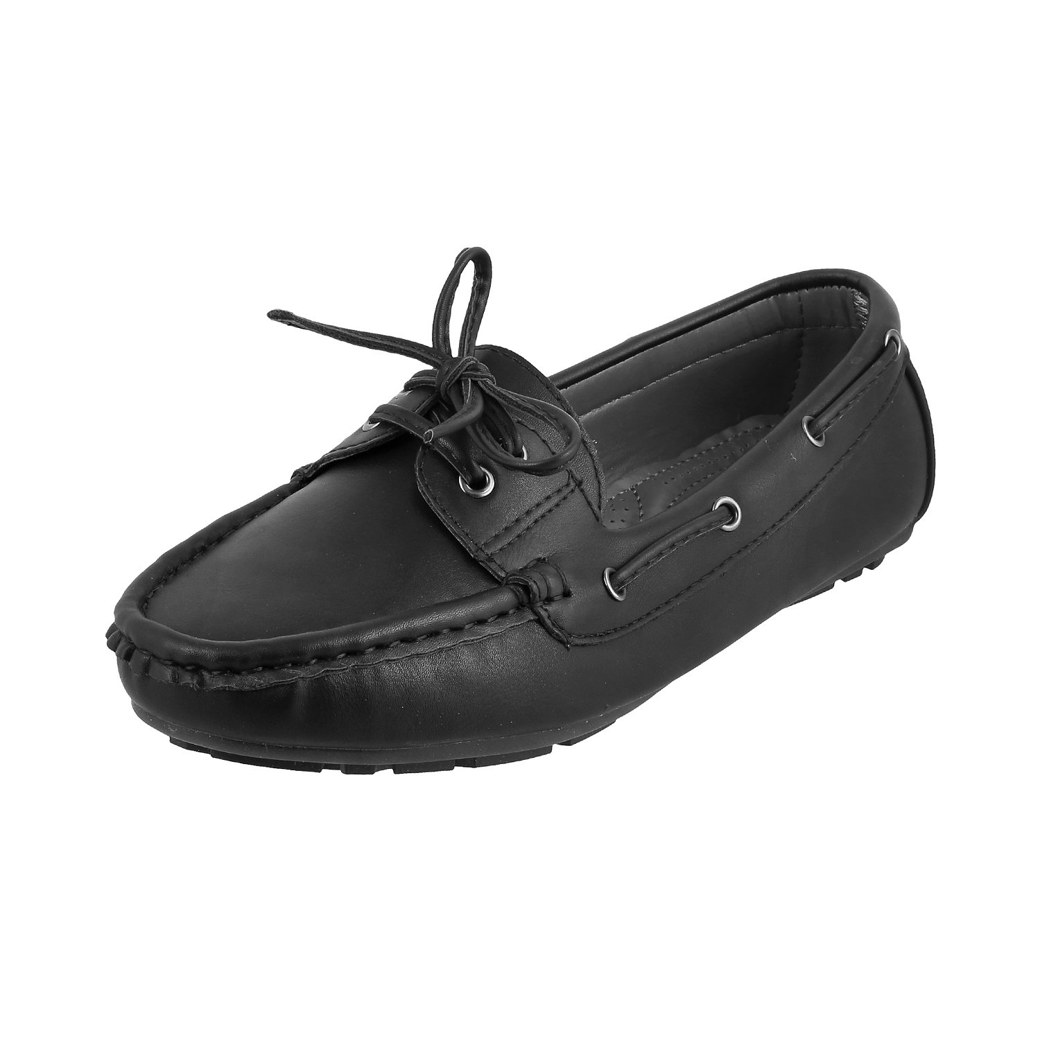 metro women black synthetic loafers (31-8002)