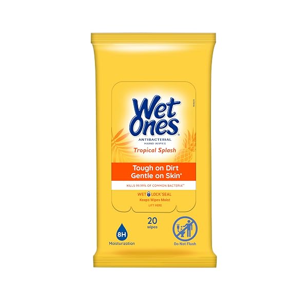 WET ONES ANTIBACTERIAL HAND WIPES, TROPICAL SPLASH WIPES | TRAVEL...