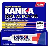 Kank-A Triple Action Gel, Fast &amp; Long Acting Mouth Pain Relief, 0.42 oz | Fast-acting long lasting triple action formula for canker sores, easy to use treatment, cools and soothes mouth irritation