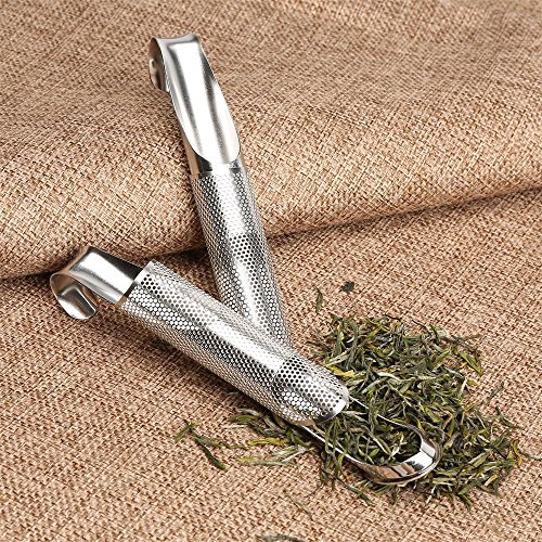 2 PCS Stainless Steel Mesh Tea Infuser, Tea Filter, Premium Reusable Pipe Stick Tea Maker with Hook, Upgraded Tea Steeper Strainer for Loose Tea Leaves, Herbs