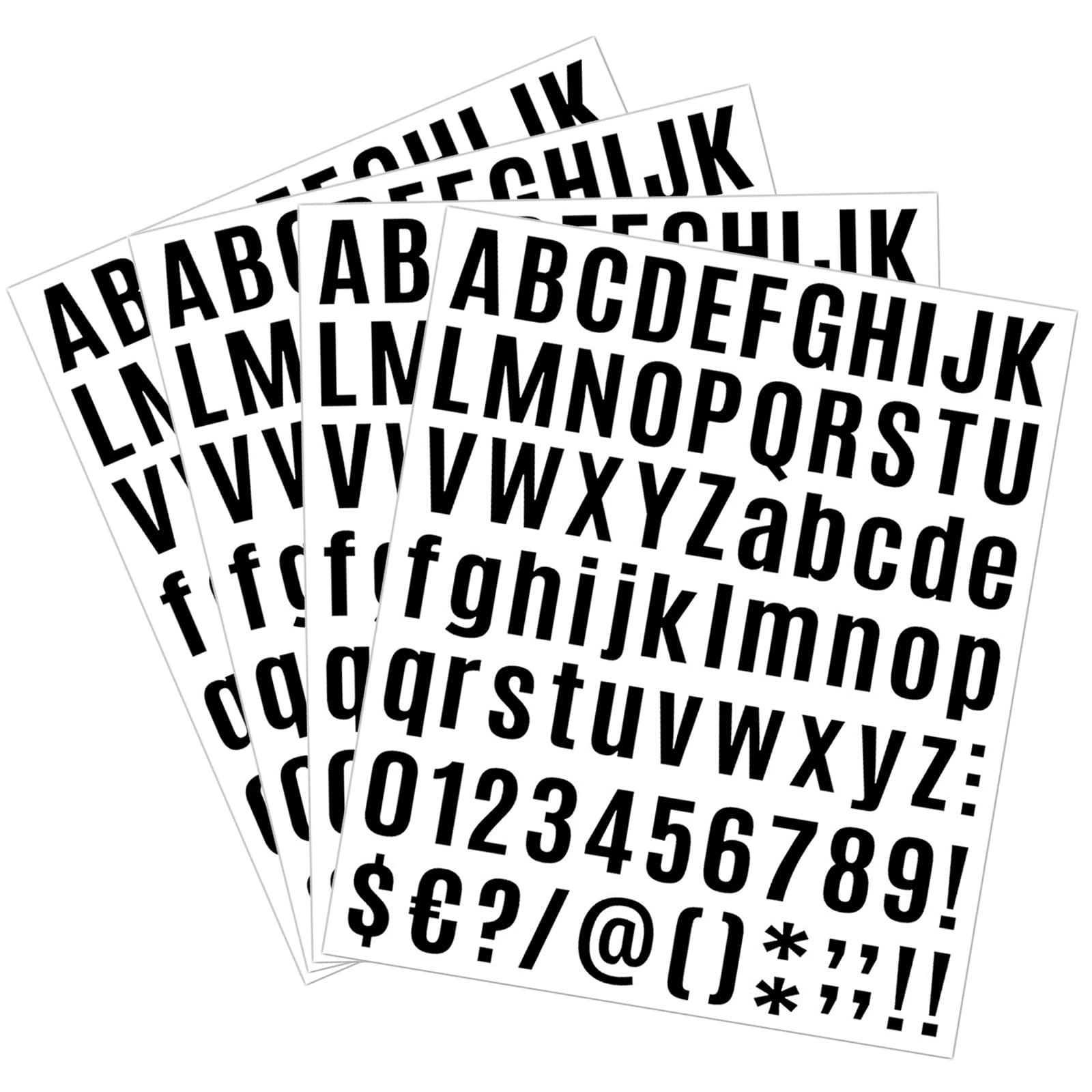 Vinyl Letter Number Stickers, 10 Sheets Sticky Letters and Numbers Black Stick on Mailbox Alphabet Sticker Letter Decals for Outside
