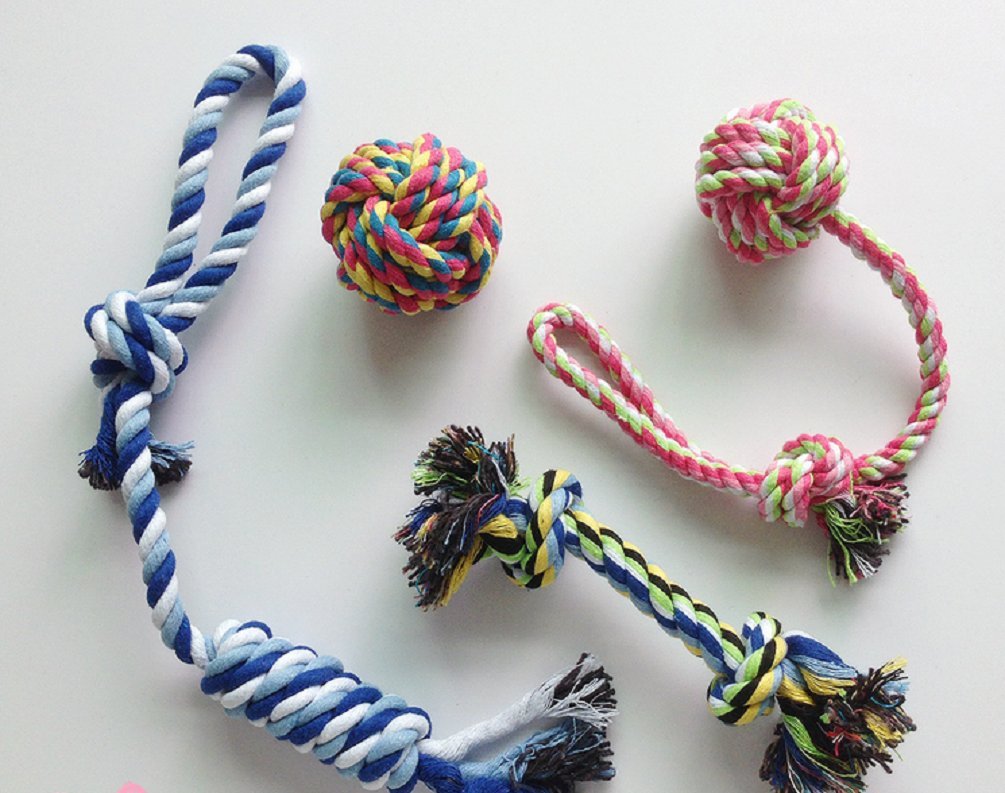ixaer Pet Chew Toys, Set of 4 Pets Puppy Dog Pet Rope Toys For Small to Medium Dogs, Pets Puppy Dog Pet Rope Toys For Small to Medium Dogs
