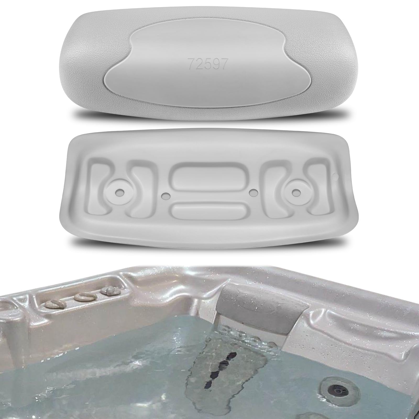 Photo 1 of 2 Pack 72597 72596 Spas Replacement Pillow for Hot Spring Highlife Series Spas 2002-2007 Fits Aria Envoy Grandee Jetsetter & More, Replacement for Watkins Hot Spring Hot Tub Spa Head Rest Pillows