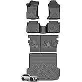 T TGBROS for Subaru Outback Floor Mats 2020-2025 All Weather Floor Liners Cargo Liner Back Seat Protector for Outback Accessories Full Set Car Mats Set Non-Slip TPE Black 6PCS