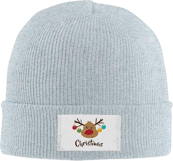 Amazon A Fun 流行りのニット帽 ビーニー ラベル付き ワッチキャップ メリークリスマス ファニートナカイ 元気 ニット 通販